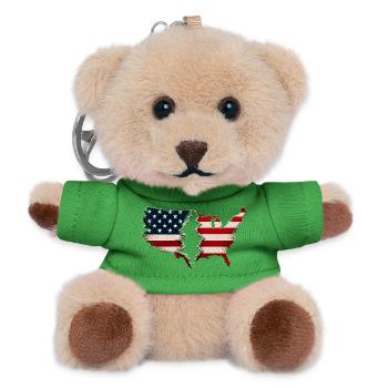 Broken Heart USA Flag - Teddy Keyring - green - Front