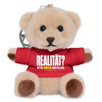 REALITÄT? Hinten Anstellen Design - Teddy Schlüsselanhänger - Rot - Vorne