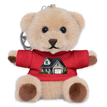 Ländliches Haus Illustration - Teddy Schlüsselanhänger - Rot - Vorne