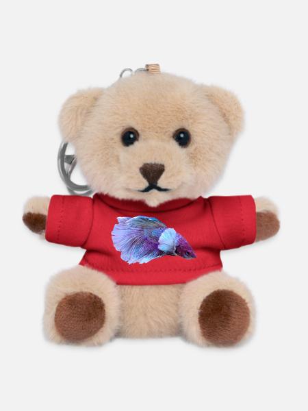 Violet Blue-Betta Colour Swirl - Teddy Keyring - red