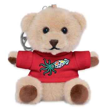 Bunter Tintenfisch | Maritimes Kunstmotiv  - Teddy Schlüsselanhänger - Rot - Vorne