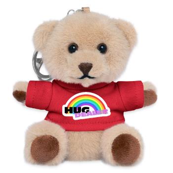Autocollants Hug Dealer : design arc-en-ciel coloré - Porte-clés ourson - rouge - Devant