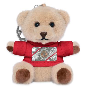 Urban Roundabout Mosaic - Teddy Keyring - red - Front