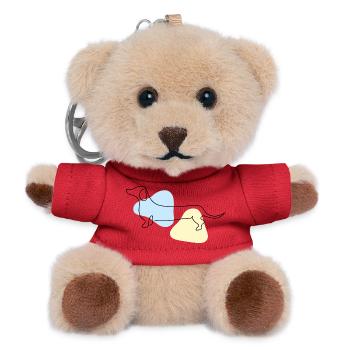 Line Art Dachshund pastel - Teddy Keyring - red - Front