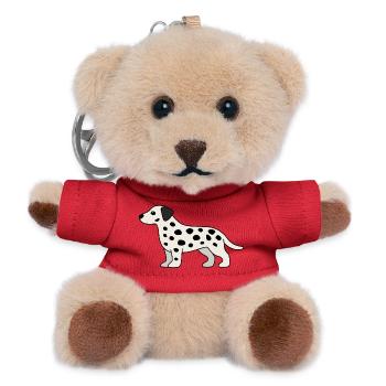 Conception des taches dalmates - Porte-clés ourson - rouge - Devant
