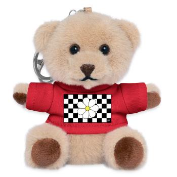Check, check, Blümchen - Teddy Schlüsselanhänger - Rot - Vorne