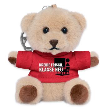 Geschenk für Lehrkräfte zum Start an neuer Schule - Teddy Schlüsselanhänger - Rot - Vorne