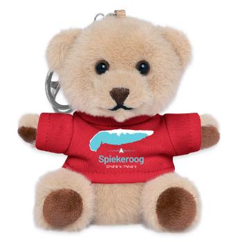 Spiekeroog | Design-Landkarte - Teddy Schlüsselanhänger - Rot - Vorne