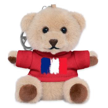 Bleu Blanc Rouge Pinselfahne - Teddy Schlüsselanhänger - Rot - Vorne