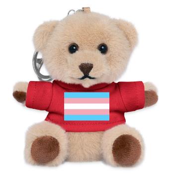 Transgender Stolz Flagge LGBT Gemeinschaft Aufkleber - Teddy Schlüsselanhänger - Rot - Vorne