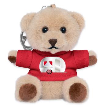 niedlicher Wohnwagen für nostalgische Gefühle - Teddy Schlüsselanhänger - Rot - Vorne