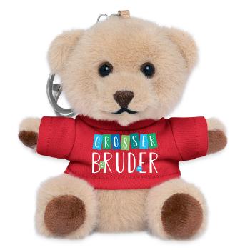 Großer Bruder - Grosser Bruder - Süße Monster - Teddy Schlüsselanhänger - Rot - Vorne