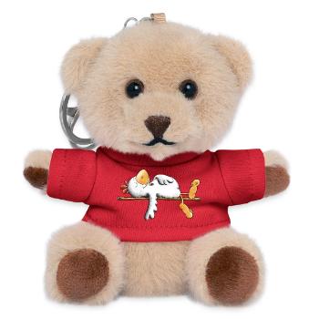 Faules Huhn I Faulenzer I Schlafen - Teddy Schlüsselanhänger - Rot - Vorne