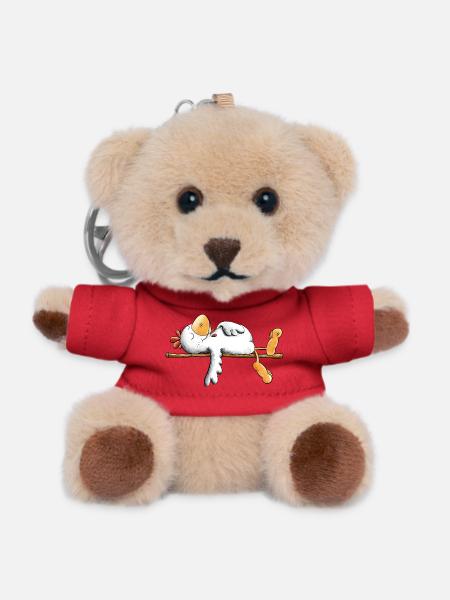 Lazy chicken I Lazy I Sleep - Teddy Keyring - red