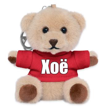 xoë - (menschlicher Name) - Teddy Schlüsselanhänger - Rot - Vorne