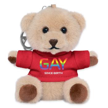 LGBT Pride Month - Schwul von Geburt an - Teddy Schlüsselanhänger - Rot - Vorne