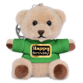 HAPPY BIRTHDAY WISHES - CONGRATULATIONS - Teddy Keyring - green - Front