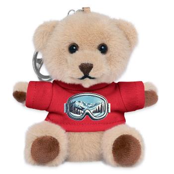 Winter Sports Ski Snowboard Ski Goggles Holidays - Teddy Keyring - red - Front