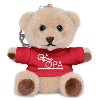 bester Opa Fahrrad Mountainbike Radeln Kritzeln - Teddy Schlüsselanhänger - Rot - Vorne