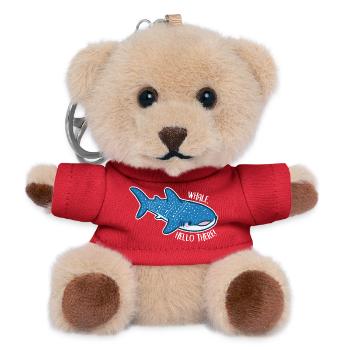 Funny whale shark with pun - Teddy Keyring - red - Front
