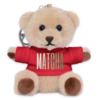 Matcha Girl – Geschenk für Tee Liebhaber - Teddy Schlüsselanhänger - Rot - Vorne