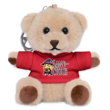 Sand-Witch, die kleine Hexe isst ein belegtes Brot - Teddy Schlüsselanhänger - Rot - Vorne