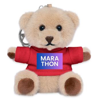 Marathon Gradient Shirt Design - Teddy Schlüsselanhänger - Rot - Vorne