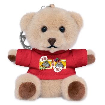 Vogelwitz: Fäkal-Showdown Cartoon - Teddy Schlüsselanhänger - Rot - Vorne