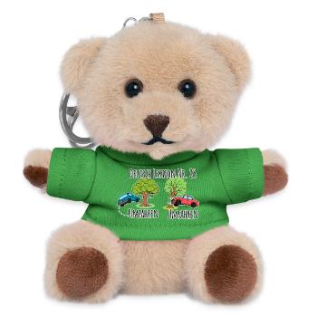 German Lesson - Driving around a tree vs. driving around a tree! - Teddy Keyring - green - Front