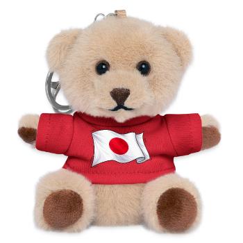 Japan Flag Illustration - Teddy Keyring - red - Front