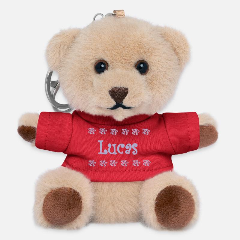 Lucas Floral Pastel - Teddy Keyring - red