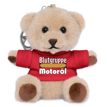 Blood Type Engine Oil Screwdriver Design - Teddy Keyring - red - Front