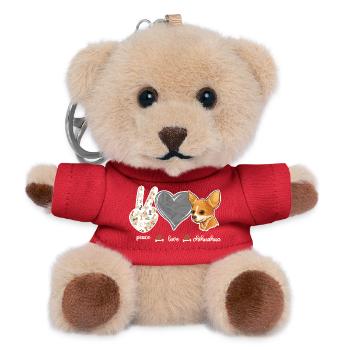Chihuahua Chihuahueño Paix Amour - Porte-clés ourson - rouge - Devant