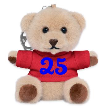 25. 25 JAHRE. 25. JUBILÄUM. 25 JAHRESJUBILÄUM. - Teddy Schlüsselanhänger - Rot - Vorne