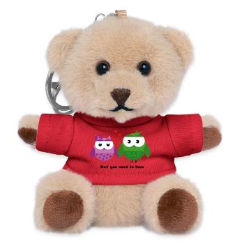 Eulen-Liebe: Owl You Need Is Love - Teddy Schlüsselanhänger - Rot - Vorne