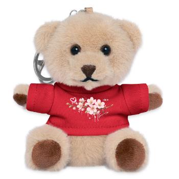 Kirschblüten Zweig im Graffiti Stil   - Teddy Schlüsselanhänger - Rot - Vorne