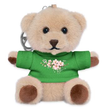 Kirschblüten Zweig im Graffiti Stil   - Teddy Schlüsselanhänger - Grün - Vorne