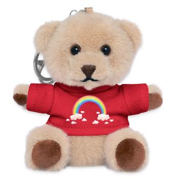Regenbogentraum mit Wolken - Teddy Schlüsselanhänger - Rot - Vorne