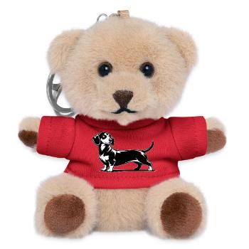 Dackel  - Teddy Schlüsselanhänger - Rot - Vorne