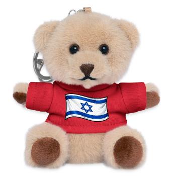 Drapeau israélien : Étoile de David - Porte-clés ourson - rouge - Devant