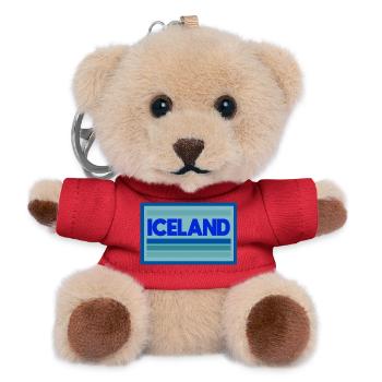 Iceland Blau Stripes Grafik - Teddy Schlüsselanhänger - Rot - Vorne