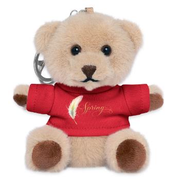 Spring Lettering with Feather Elegant Design - Teddy Keyring - red - Front
