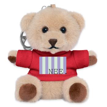 Nee Pastel Stripe Font - Teddy Keyring - red - Front