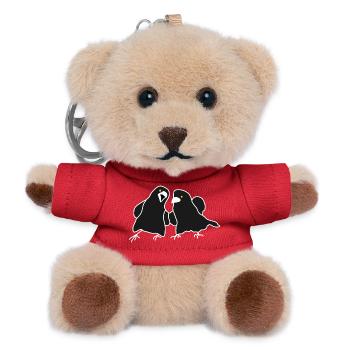 Minimalist Raven Duo - Teddy Keyring - red - Front
