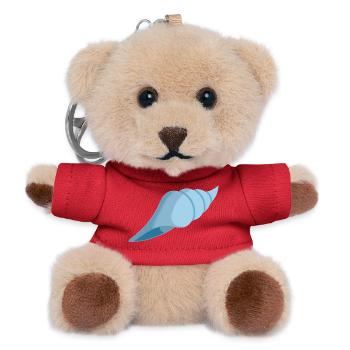 Blue shell spiral design - Teddy Keyring - red - Front