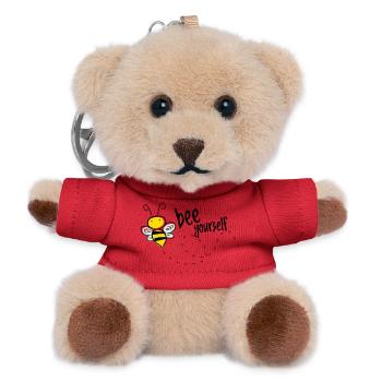 Bee Yourself Bee Saying T-Shirt - Teddy Keyring - red - Front
