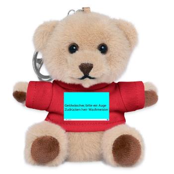Wächterwitz: Auge Zudrücken - Teddy Schlüsselanhänger - Rot - Vorne