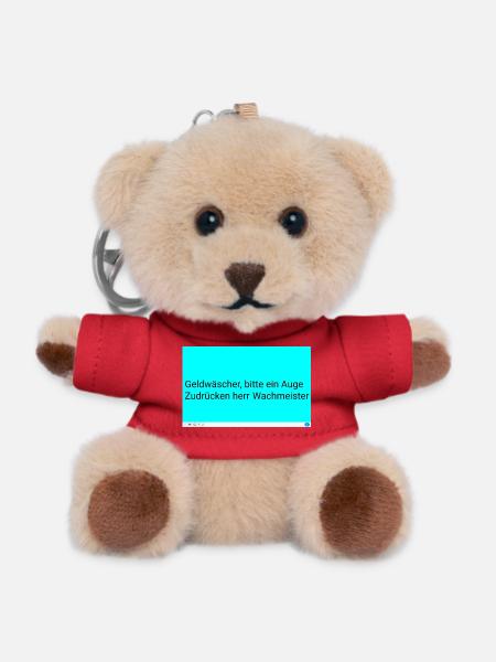 Wächterwitz: Auge Zudrücken - Teddy Schlüsselanhänger - Rot