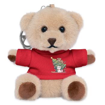 O Tannenbaum! Süße Katzen & Weihnachtschaos - Teddy Schlüsselanhänger - Rot - Vorne