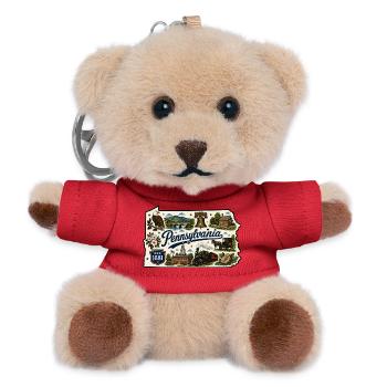 Pennsylvania Keystone State Vintage-Aufkleber - Teddy Schlüsselanhänger - Rot - Vorne